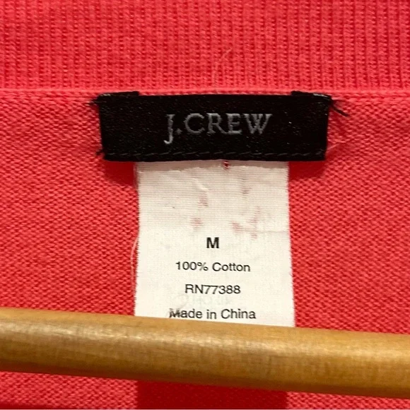J Crew Womens Sweater Salmon Long Sleeve V Neck Cotton Summer Medium RN77388 - Picture 4 of 12